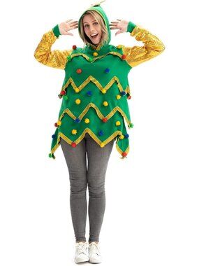 Golden Tree Large Women's Ugly Christmas Sweater Unisex Santa Pullover Cardigan